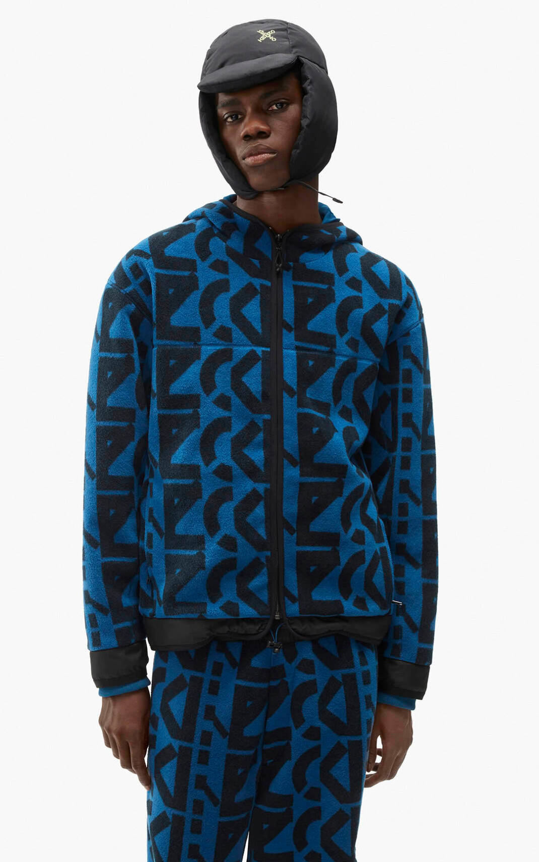 Kenzo zip up monogram Sport Jacket Dark Blue For Mens 7354KBWNX